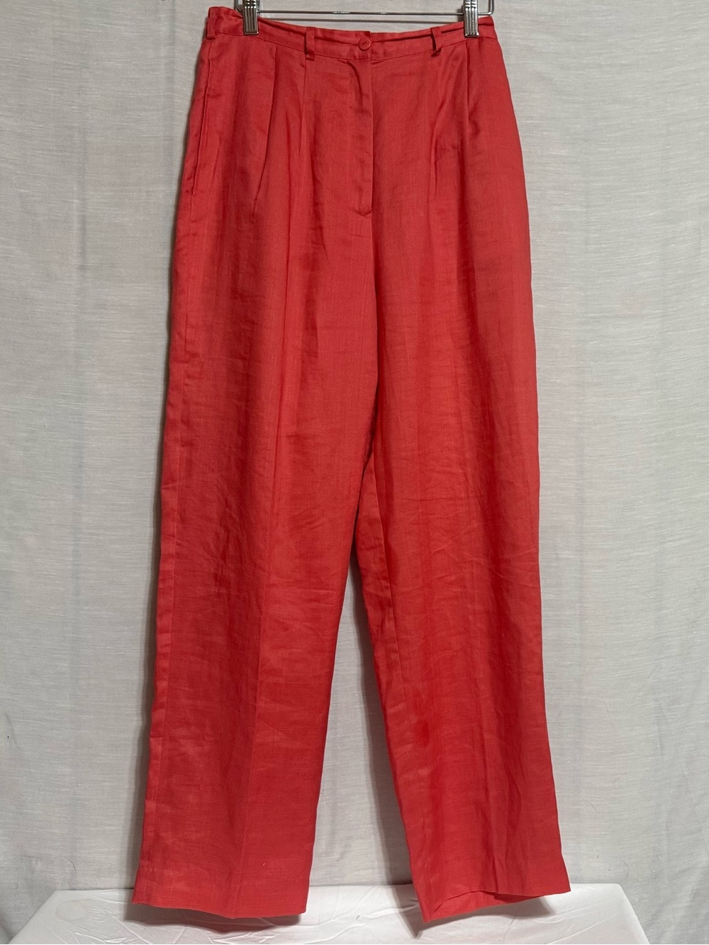Ann Gerlin 100% Linen Wide Leg Pants Coral Size 8